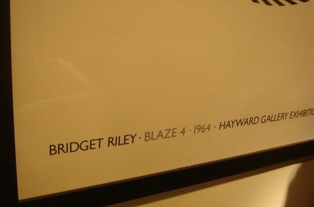 Custom Framed Serigraph Gallery Exhibit Poster by Bridget Riley