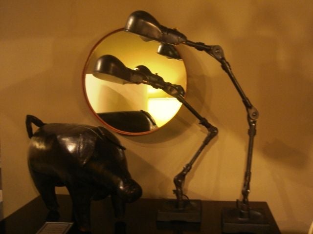 American Fostoria Industrial Table Lamps, a Pair For Sale