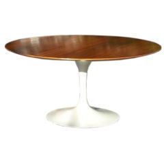 Knoll Saarinen Dining Table with 54 inch Round Walnut Top