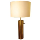 Cylindrical Brass Table Lamp by Nessen Studio