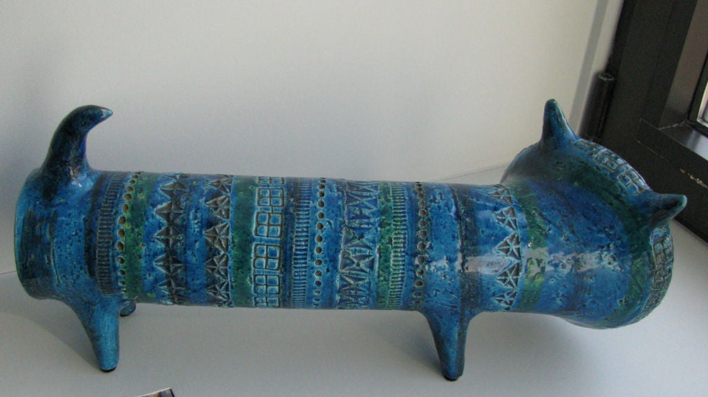 Large Amusing Ceramic Cat by Aldo Londi for Bitossi