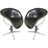 Pair of Leather La Fonda Chairs by Charles and Ray Eames