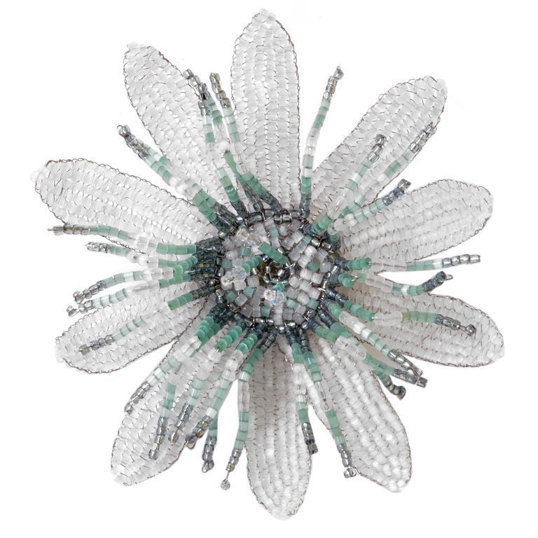 Glass Beaded Brooch by Aprosio