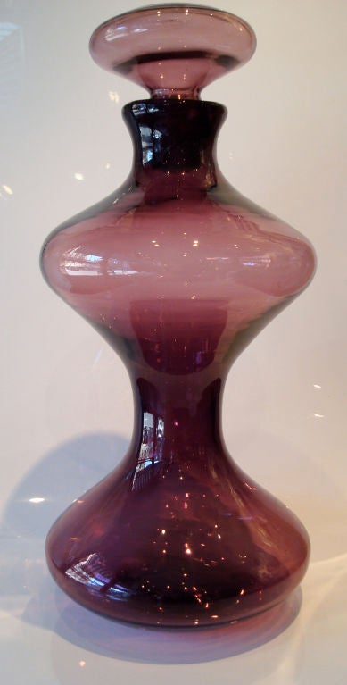 Large Mushroom Bottle by Wayne Husted for Blenko