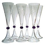 Set of Six Champagne Flutes Possibly by Guido Balsamo Stella