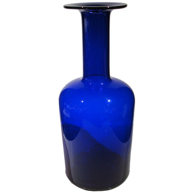 Oversize Cobalt Gulvase by Otto Bauer for Holmegaard