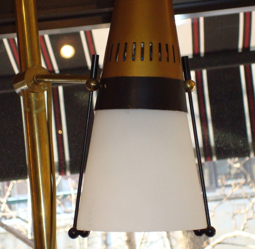 Italian Pole Lamp with Three Shades