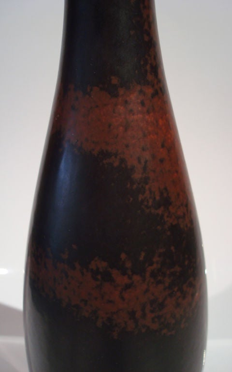 Rare Brown Dappled Vase by Carl Harry Stalhane for Rörstrand In Excellent Condition For Sale In New York, NY