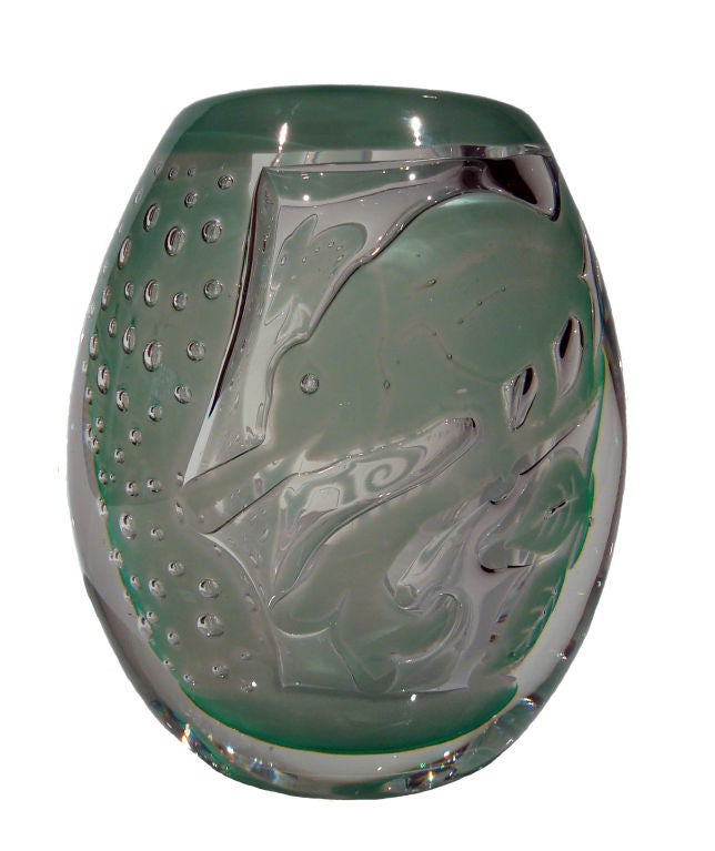 Extremely Rare Ariel Vase by Edvin Ohrstrom for Orrefors