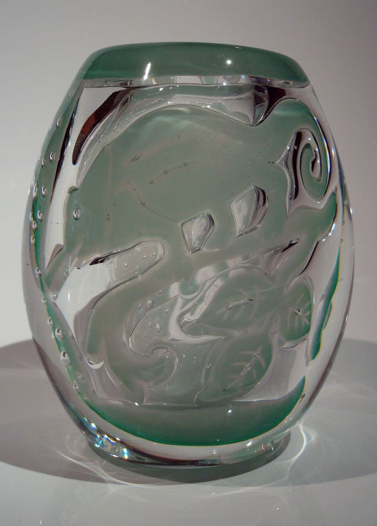 Swedish Extremely Rare Ariel Vase by Edvin Ohrstrom for Orrefors