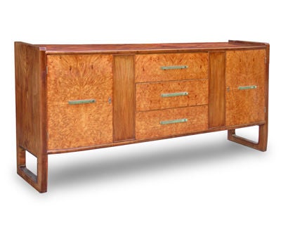 ITALIAN 1940'S BURL WALNUT AND FRUITWOOD CREDENZA by Ditta Irma