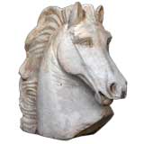 AMERICAN ART DECO CAST STONE HORSE HEAD
