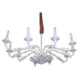 AMERICAN ART DECO WHITE PLASTER CHANDELIER style of Giacometti
