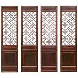 SET OF FOUR CHINESE CARVED AND LACQUERED DOORS or PANELS