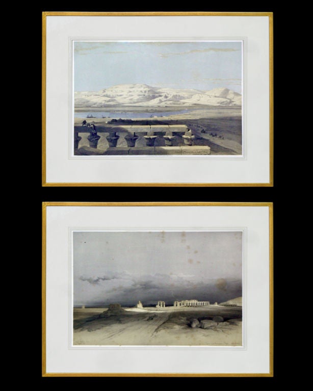 SET OF TWO POLYCHROMED LITHOGRAPHS by David Roberts