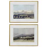 SET OF TWO POLYCHROMED LITHOGRAPHS by David Roberts