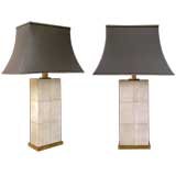PAIR OF FRENCH 1970'S PARCHMENT LAMPS style of Jean-Michel Frank