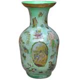 ITALIAN POLYCHROMED 'DECALMANIA' GLASS VASE
