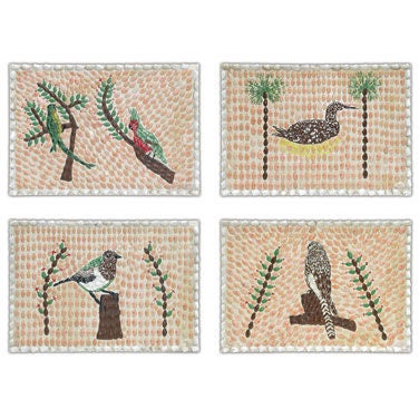 SET OF FOUR ITALIAN 1970
S APPLIED SHELL PANELS by Guido Manerba For Sale