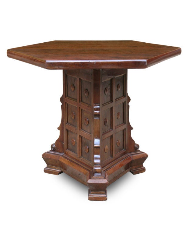 ITALIAN BAROQUE STYLE WALNUT  TABLE