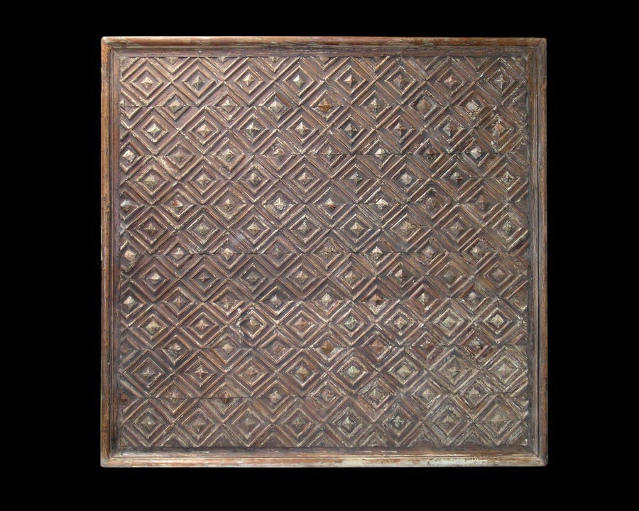 SPANISH HISPANO-MORESQUE CARVED AND PAINTED PANEL