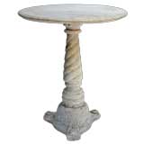 Vintage AN INDIAN OFF-WHITE MARBLE CIRCULAR SIDE TABLE