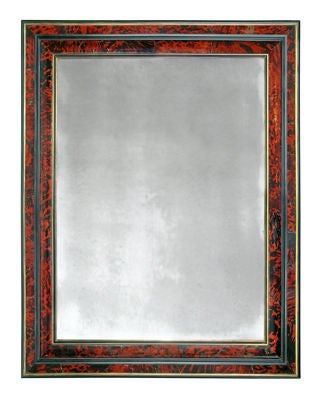 FLEMISH BAROQUE STYLE RED TORTOISESHELL-VENEERED MIRROR