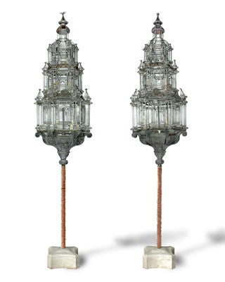 PAIR OF ELECTRIFIED VENETIAN LANTERNS, Ex-Coll. Whitney Warren