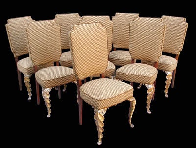 SET OF EIGHT FRENCH ART DECO DINING CHAIRS style of Jansen
