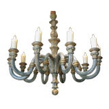 MONUMENTAL ITALIAN BAROQUE PAINTED WOODEN CHANDELIER