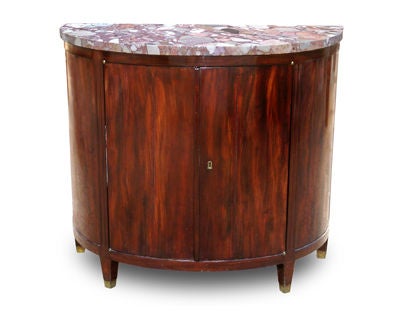 FRENCH LOUIS XVI MAHOGANY DEMILUNE CONSOLE