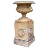 ITALIAN NEO-CLASSICAL TERRA COTTA THREE-PART URN