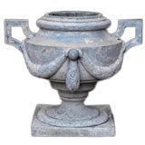 FRENCH NEO-CLASSICAL GRAY ZINC CIRCULAR URN