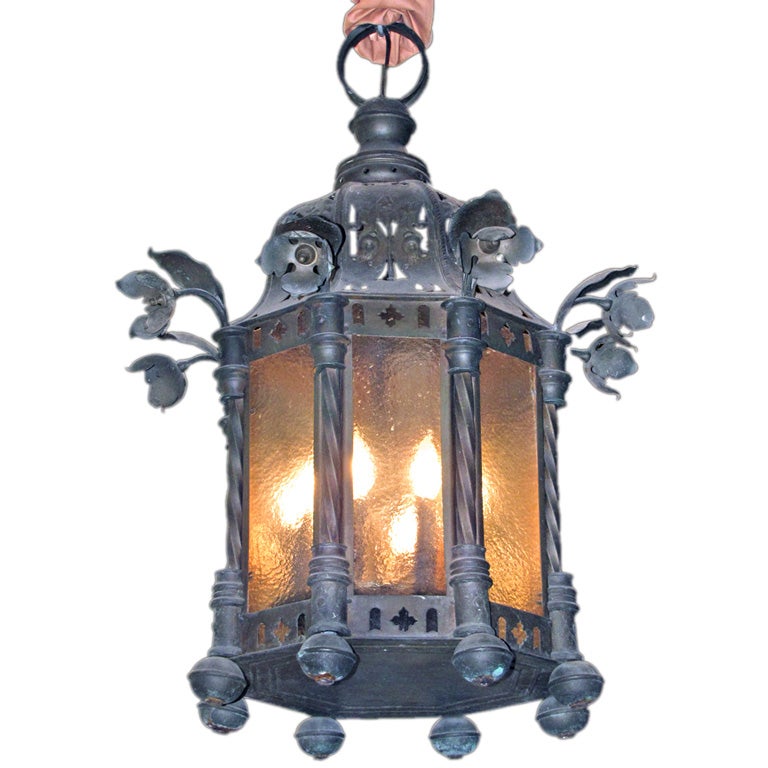 DUTCH BAROQUE STYLE WELL-PATINATED COPPER  LANTERN