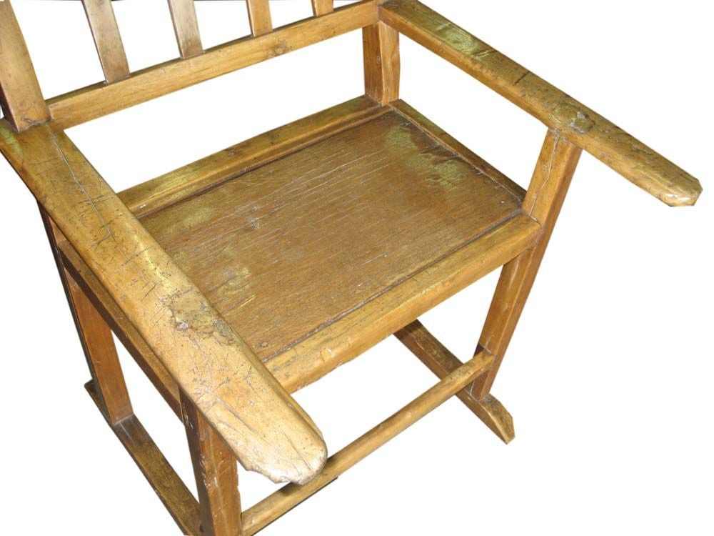 19th Century Molave Wood Kitchen Chair In Good Condition In San Francisco, CA