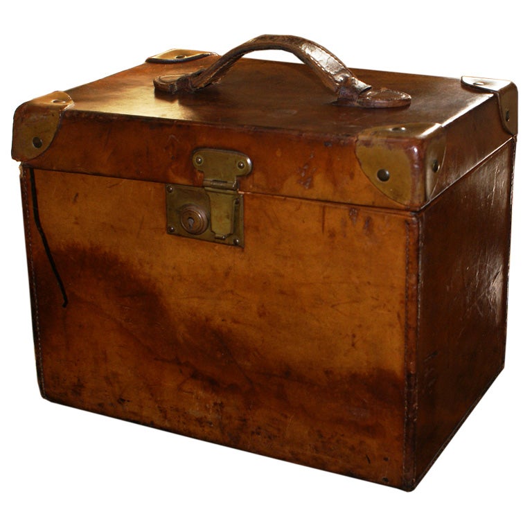 Antique Leather Hatbox at 1stdibs