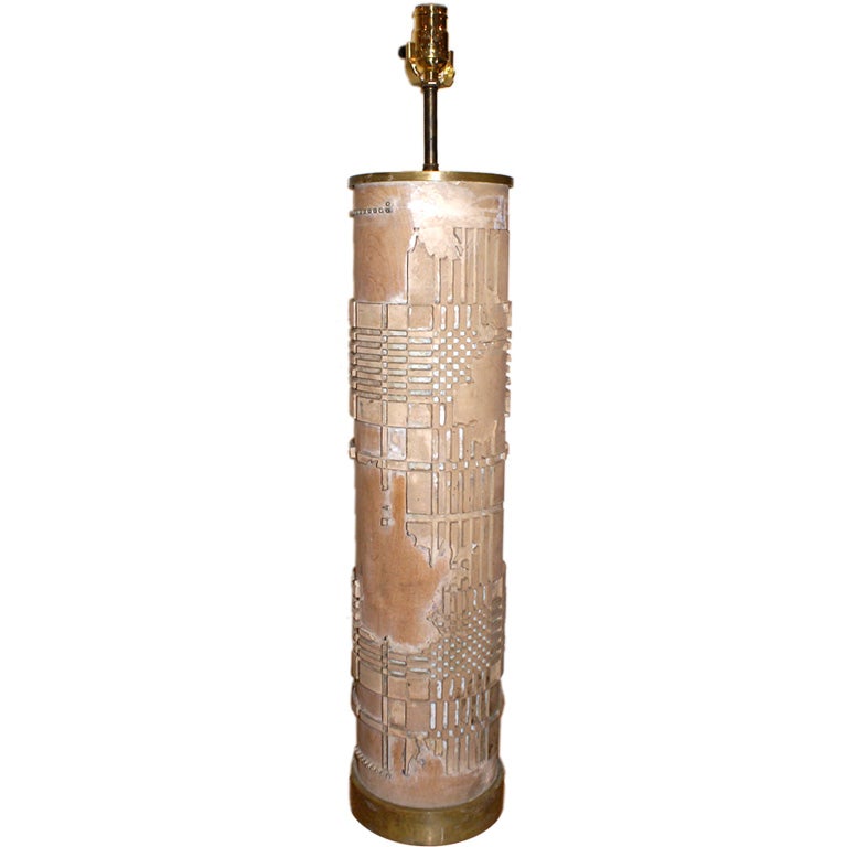 Vintage Wallpaper Printing Roller / Lamp at 1stDibs