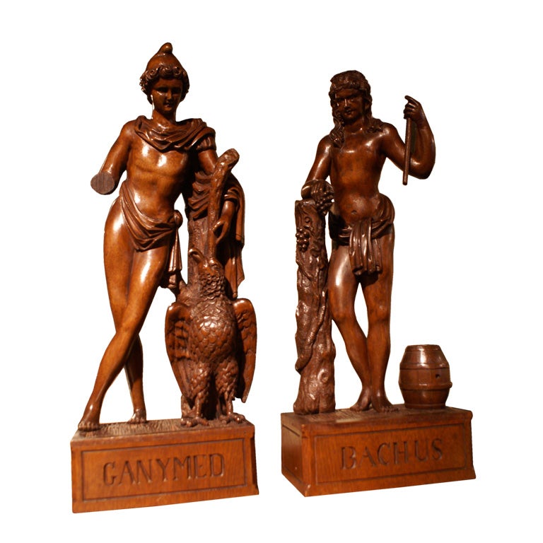 Black Forest Carvings of Mythological Figures