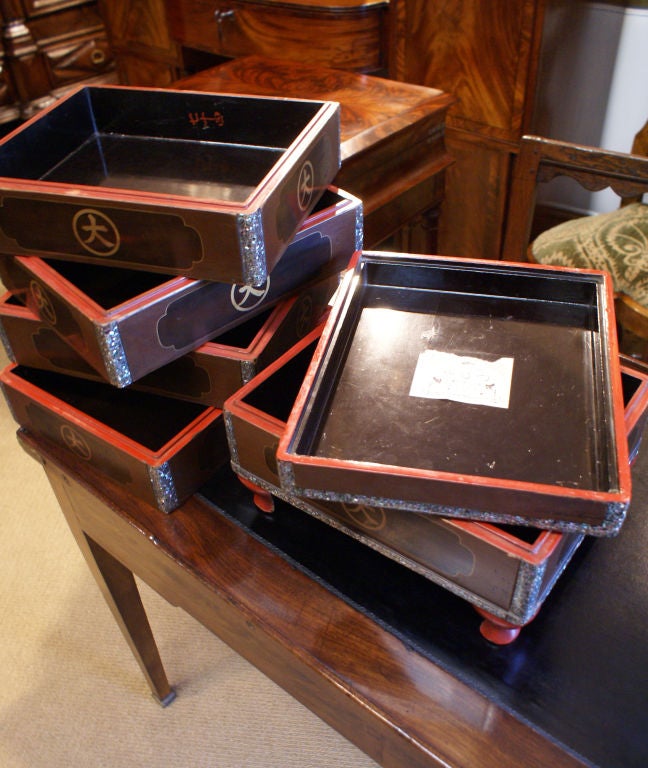 Japanese Lacquered Stacking Boxes at 1stdibs