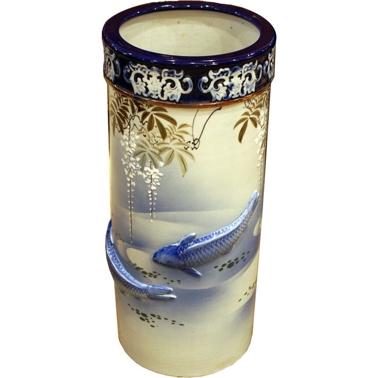 Japanese Porcelain Umbrella Stand at 1stdibs