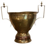 Large Two Handled Brass and Copper Urn