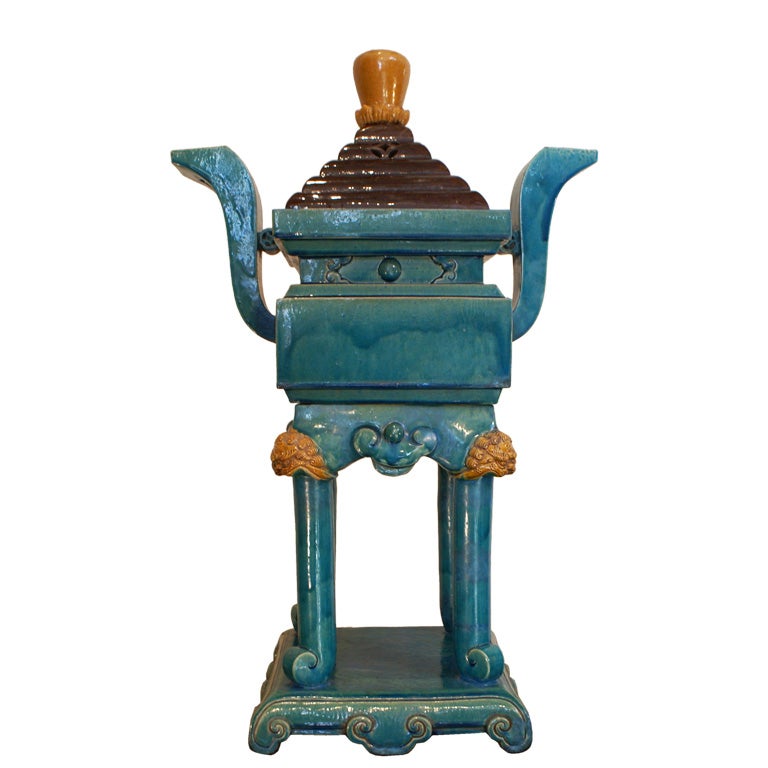 A Large Ming Dynasty Glazed Censer