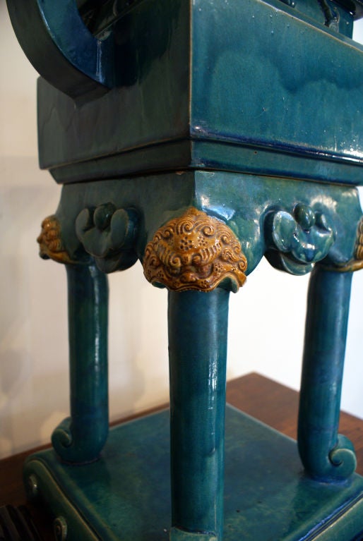 A Large Ming Dynasty Glazed Censer 1