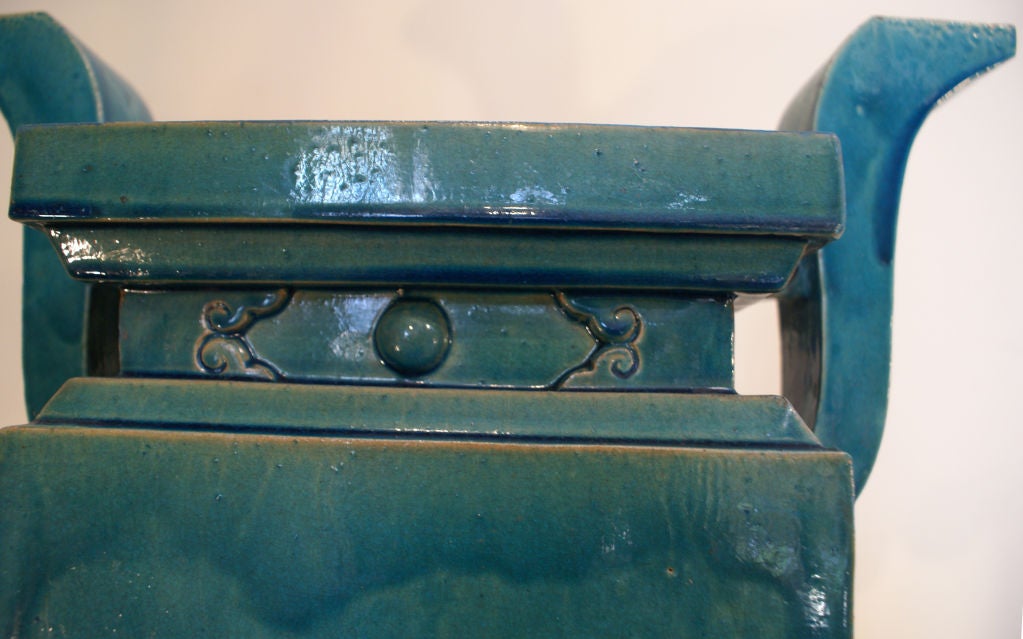 A Large Ming Dynasty Glazed Censer 4