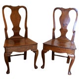 Antique Pair of George II Walnut Side Chairs