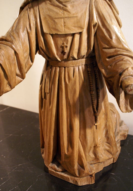 Boxwood Carving of a Praying Nun 1