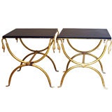 Pair of Gilt Tole Tables / Benches