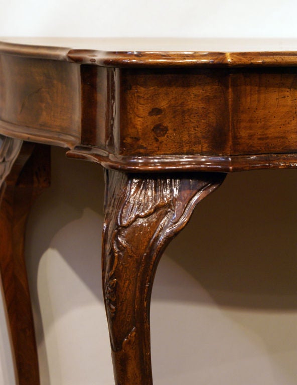 Venetian Walnut Serpentine Console