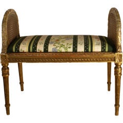 Gilt Wood and Caned Window Seat