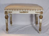 Painted and Gold Gilt Bench